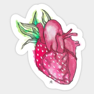 Le Coeur Fraise by Skye Rain Art Sticker